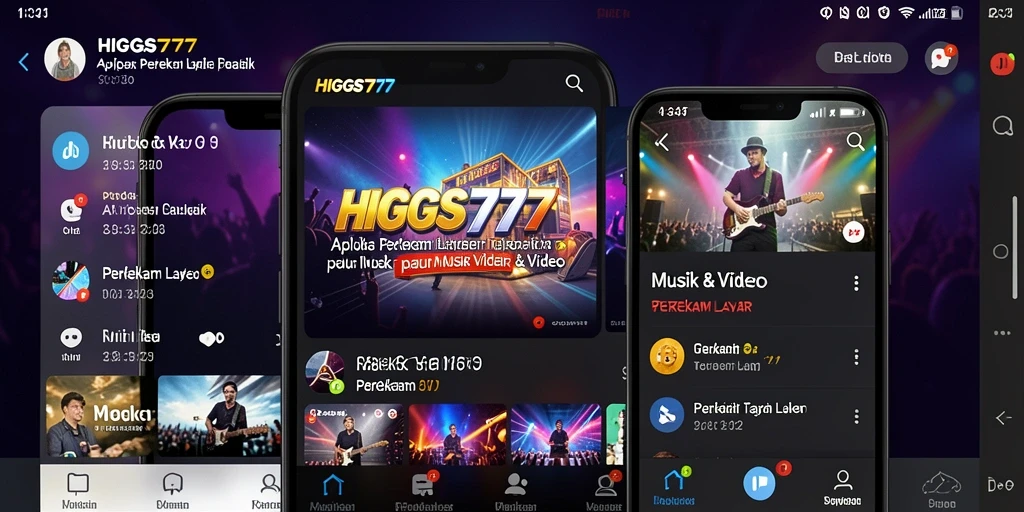 Antarmuka HIGGS777 yang intuitif dan fungsional untuk perekaman layar.