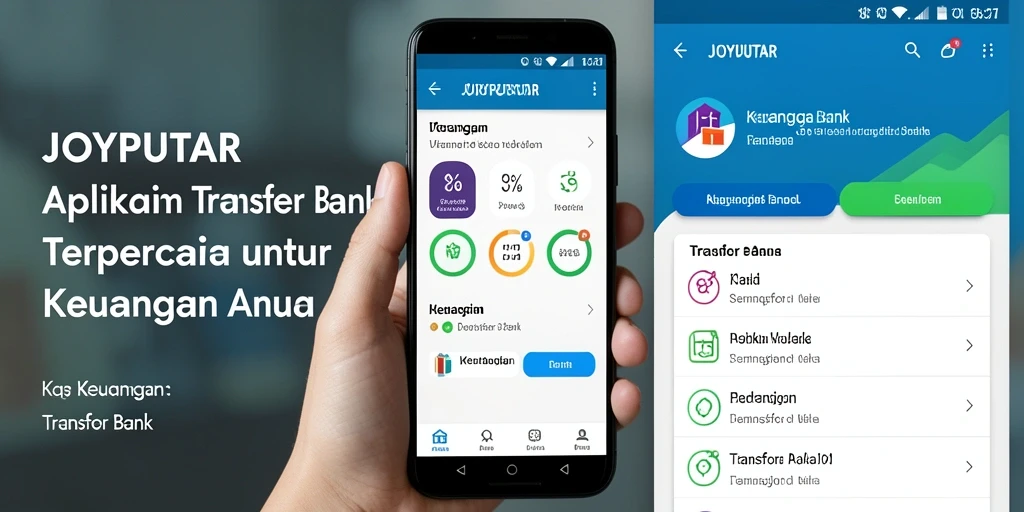 Antarmuka pengguna JOYPUTAR yang ramah dan fungsional untuk Transfer Bank.