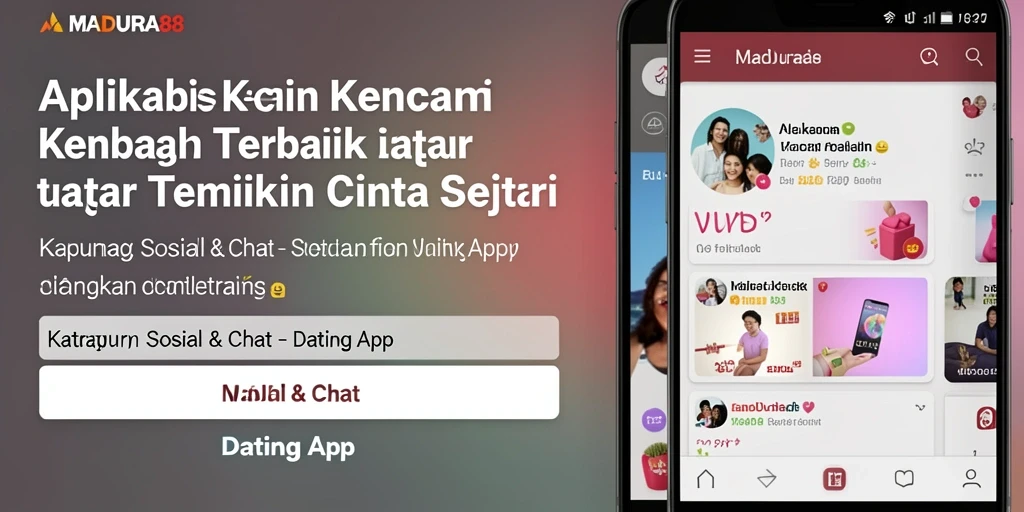 Tampilan antarmuka MADURA88 yang modern dan intuitif untuk pengguna Dating App.