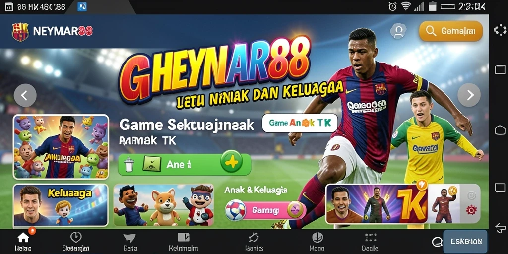 Screenshot antarmuka NEYMAR88 yang menarik untuk anak-anak.
