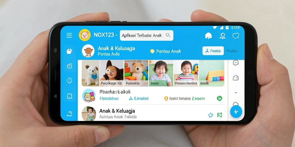 Antarmuka NOX123 yang menampilkan fitur pemantauan anak yang intuitif dan lengkap.
