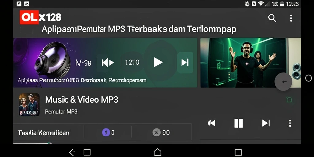 Tampilan antarmuka OLX128 yang menawan untuk Pemutar MP3.